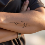 Kleiner Mond und Kleine Sterne Elemente Tattoo
