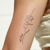 "Amore" Fineline Rose Tattoo
