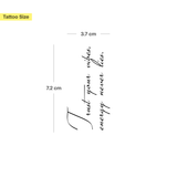 "Trust your vibes, energy never lies" Tattoo