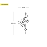 Kleiner Mond, Sterne und Sonne Elemente Tattoo