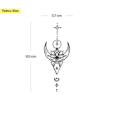 Lotus und Mond Elemente Tattoo