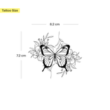 Schmetterling umgeben von Blumen Tattoo