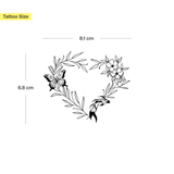 Herz- Blumen-Kranz mit Schmetterling und Fisch Tattoo