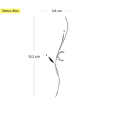 filigrane Pflanze mit Mond Tattoo