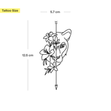 Halb Löwe und Halb Blumen Tattoo