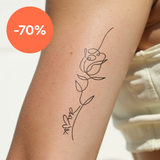"Amore" Fineline Rose Tattoo 🤫