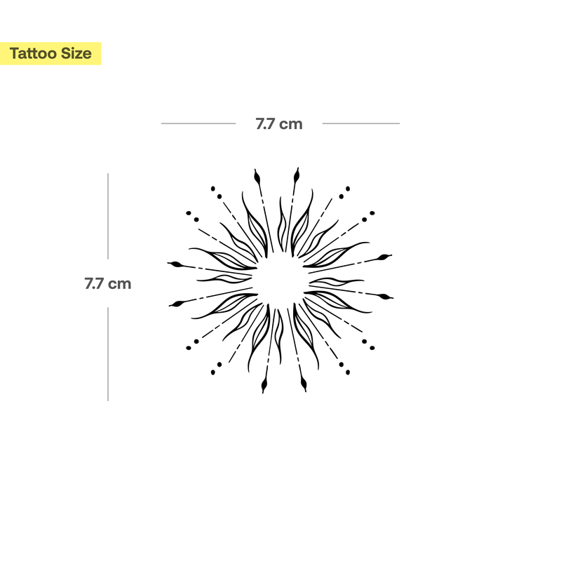 Exzentrische Sonne Tattoo