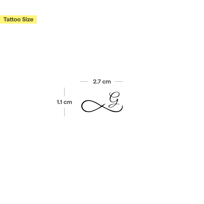 Unendlichzeichen mit Initialen Tattoo (A-Z)