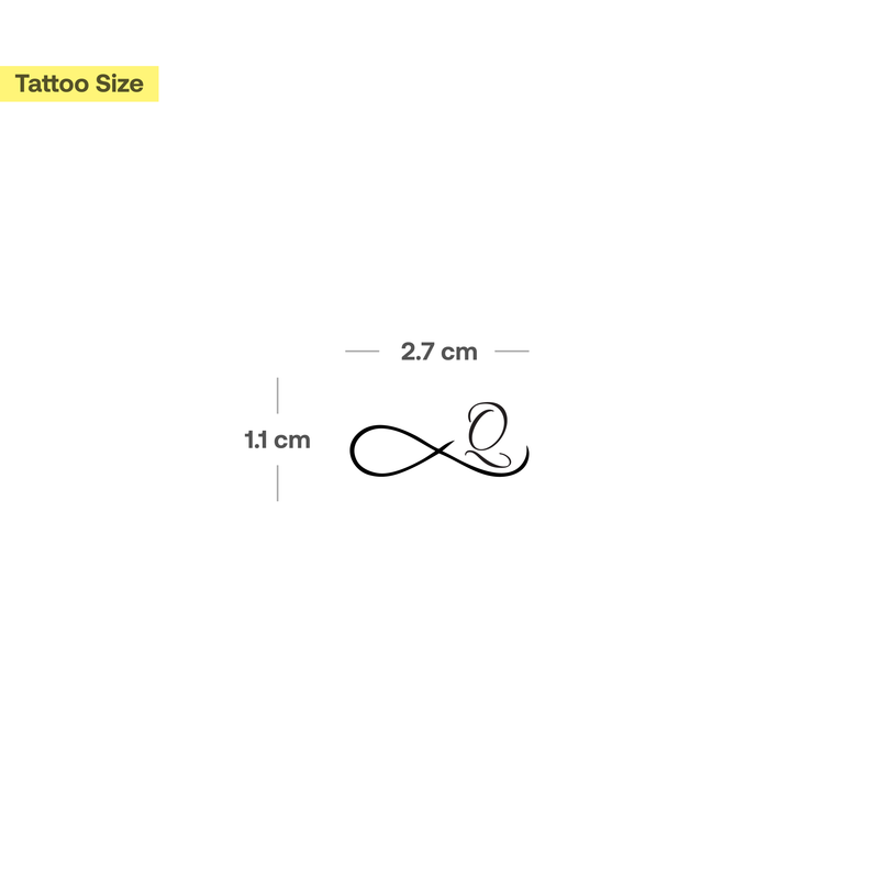 Unendlichzeichen mit Initialen Tattoo (A-Z)