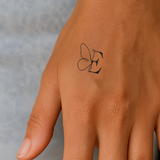 Schmetterling mit Initialen Tattoo (A-Z)