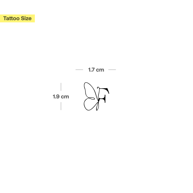 Schmetterling mit Initialen Tattoo (A-Z)