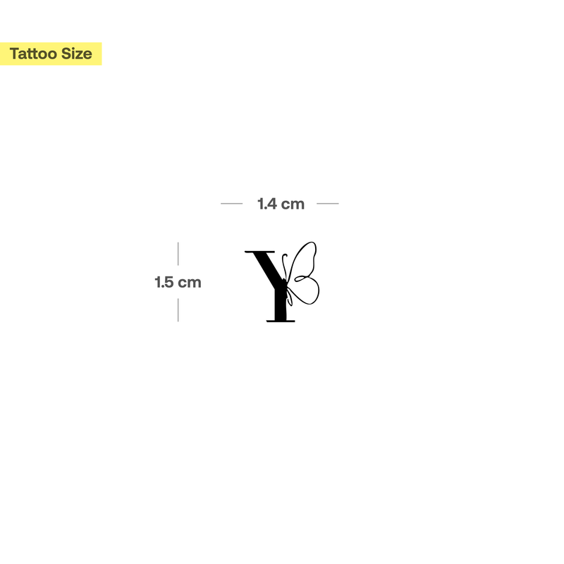 Schmetterling mit Initialen Tattoo (A-Z)
