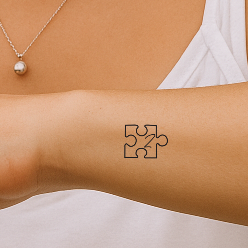 Puzzleteil mit Initialen Tattoo (A-Z)