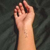 Kleines Weinglas Tattoo - Doppelpack